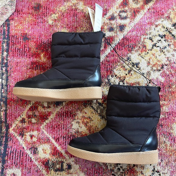 A New Day Black Bertie Winter Boots Size 7.5 Black - Picture 2 of 10